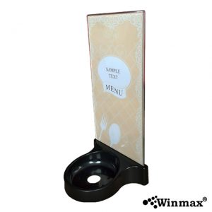 แท่นใส่ปุ่มกดเรียกคิวอะคริลิค Acrylic Menu Holder for Restaurant สีดำ Winmax-K-SPB