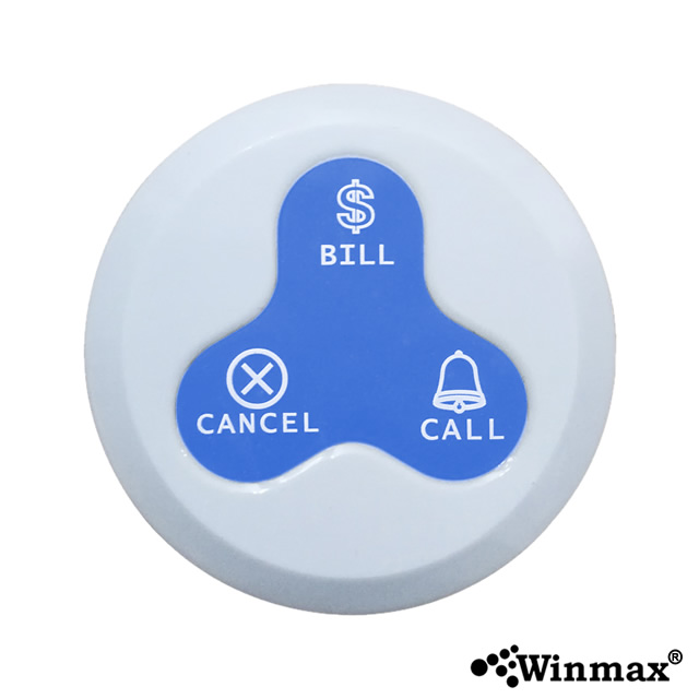 ปุ่มกดเรียกคิว Waiter Call Button สีน้ำเงิน Winmax K-H3-TB