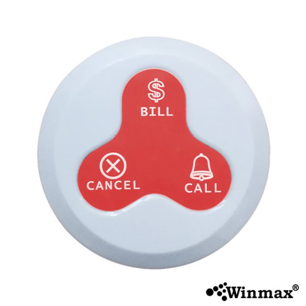 ปุ่มกดเรียกคิว Waiter Call Button สีแดง Winmax K-H3-TR