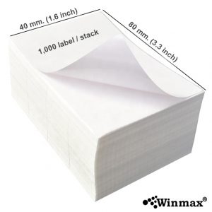 สติ๊กเกอร์บาร์โค้ด Thermal Label 40×80 1000 ดวง Winmax-DT4080