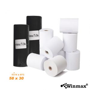 กระดาษพิมพ์สลิป Thermal Paper 58 mm. ยาว 30 เมตร 10 ม้วน Winmax-P802